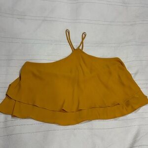 Yellow high neck tank top